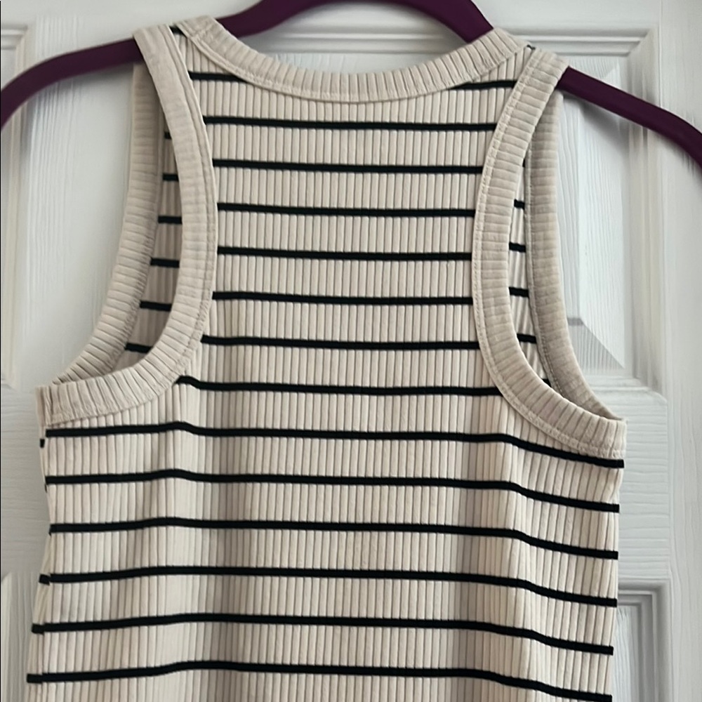 GAP Ribbed High Neck Tank with Black Stripes - Picture 3 of 4